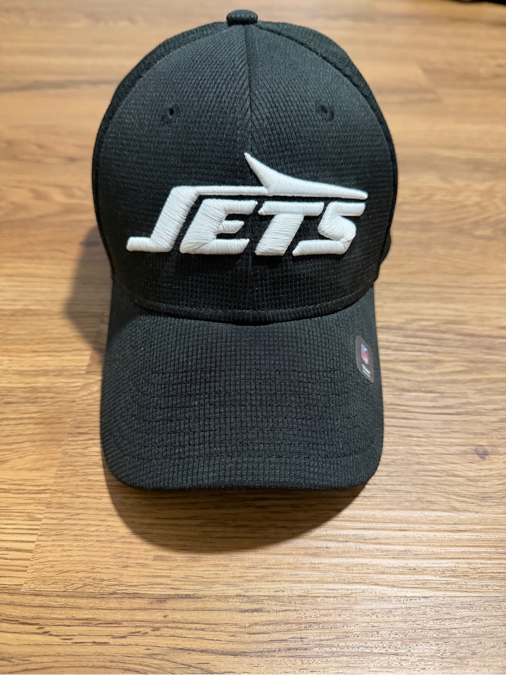 Jets Black Baseball Cap with White Logo